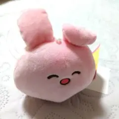 かわいいピンクうさぎのぬいぐるみ　ねそべりうさぎ