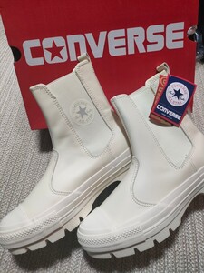 新品 定価17600 CONVERSE レザー オールスター チャンク サイドゴア ブーツ 26.5cm コンバース ハイ リアクト メンズ ブーツ アイボリー