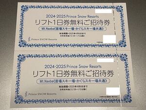 MT.Naeba 苗場スキー場・かぐらスキー場 共通リフト1日券招待券 2枚