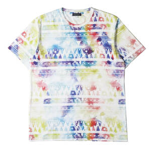 美品 Paul Smith ポールスミス Tシャツ サイズ:L ジオメトリック グラデーション プリント 250502 299G 総柄 クルーネック 半袖 日本製