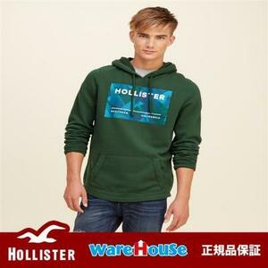  【送料無料】Sサイズ　HOLLISTER ホリスター グラフィックパーカー Logo Graphic Hoodie【Green】グリーン アメカジ インポート