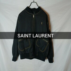 YVES SAINT LAURENT イヴ・サンローラン MA-1 ブラック ブルゾン ジャケットサンローラン 古着 ミリタリージャケット 