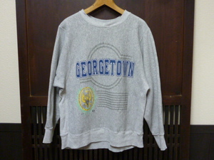 USA古着　90s Hanes リバースウィーブタイプ スウェット シャツ MEDIUM グレー GEORGETOWN アメリカ製 