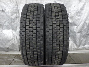 UT2430-ダンロップ SP081 265/60R22.5 143/140J 中古 7分山 2本セット スタッドレスタイヤ 2019年製