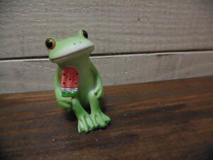 ◎樹脂製◎かえる カエル 蛙 の置物 オブジェ 雑貨　スイカアイス