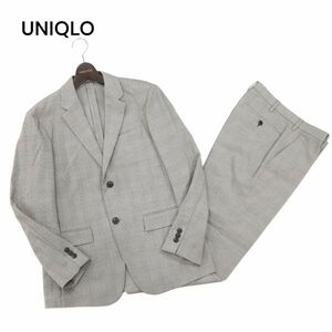 23SS★ UNIQLO ユニクロ 春夏 感動ジャケット & パンツ★ ストレッチ グレンチェック柄 セットアップ スーツ Sz.S　メンズ　I4T01825_5#O