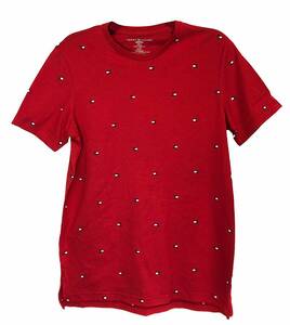 ts-09T3346-608Red-XL トミーヒルフィガー TOMMY HILFIGER 半袖Ｔシャツ クルーネック ロゴ USサイズ レッド XL