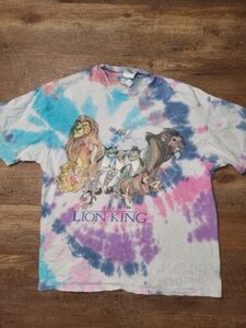 Vintage Disney Store Lion King Single Stitch T Shirt RARE Tiedye 海外 即決