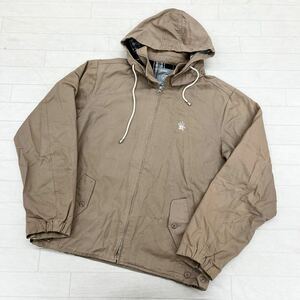 1355◎ STUSSY ステューシー トップス コットン ジャケット アウター フルジップ 裏地 部分 チェック ベージュ メンズL