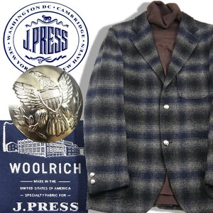 新品 J.PRESS × WOOLRICH ツイード 【ウールリッチ】 定価7万1,280円 【銀ボタン 】 ジャケット BM 秋冬 ★281893 Jプレス ジェイプレス