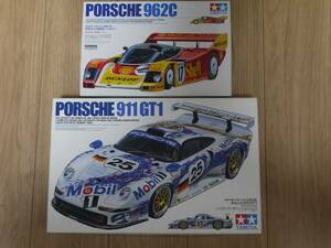 説明必読 未組立 タミヤ 2種セット PORSCHE 911GT1 962C Shell Mobil TAMIYA ポルシェ シェルカラー モービル 1/24 186 233