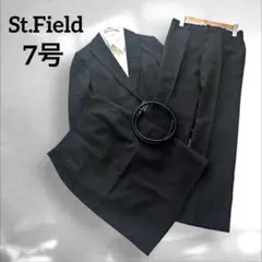 訳ありSt.Field スーツセット【7号】黒　ジャケット　スラックス　スカート