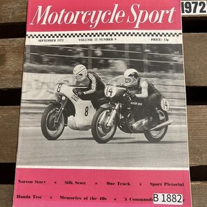 B1882　1972 「MOTORCYCLE SPORT」モーターサイクルスポーツ クラシック バイク　オートバイ 旧車雑誌　英国車 旧車　ビンテージ