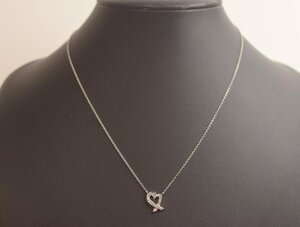 ICH【中古美品】 TIFFANY&Co. ティファニー ラビングハート ネックレス Pt950 メレダイヤ 3.2g 〈207-240418-ss15-ICH〉