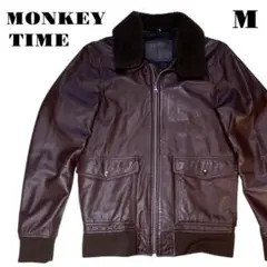 MONKEY TIME 山羊革　衿ムートン　A-2 レザージャケット