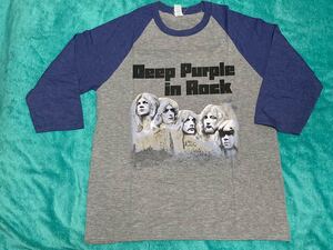 DEEP PURPLE ディープ・パープル 古着 Tシャツ M バンドT ロックT ラグラン Rainbow Gillan In Rock Machine Head