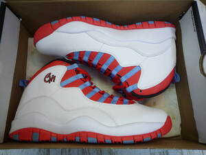 靴119-187♪【送料未定】NIKE AIR JORDAN RETRO 10 CHICAGO FLAG US8 26㎝ 310805-114