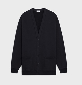 22SS CELINE Oversized Cardigan In Cotton Fleece 2Y672670Q black サイズM