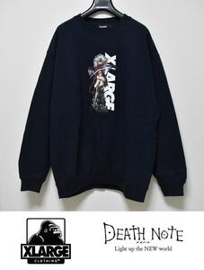 【送料無料】新品 XLARGE × DEATH NOTE ライト & リューク スウェット M ネイビー デスノート エクストララージ