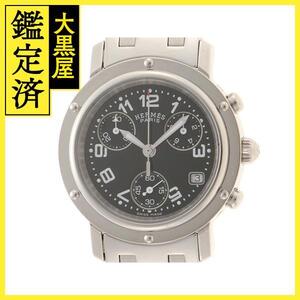 HERMES エルメス 腕時計 クリッパー クロノグラフ CL1.310 ブラック ステンレススチール レディース 【200】