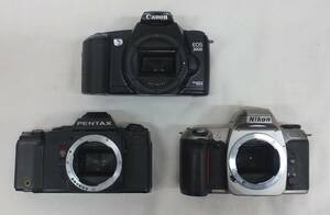 【中古フィルムカメラジャンク3点まとめ売り】★Canon EOS 3000★PENTAX A3 DATE★Nikon u ★全てボディのみ