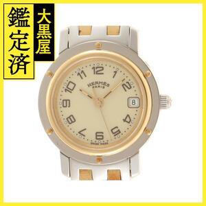 HERMES　エルメス　クリッパー　CL4.220　レディース　クォーツ　QZ　SS/GP　アイボリー文字盤 【208】2148103670770