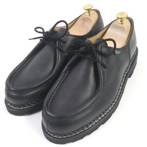 未使用品□Paraboot パラブーツ 715604 ミカエル リスレザー チロリアンシューズ ブラック 42.5 箱・保存袋付き イタリア製 メンズ