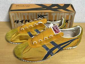 43 未使用品 60s 70s Onitsuka Tiger オニツカタイガー マラソンシューズ マラップ ナイロン DX イエロー スニーカー 26.5cm デッド