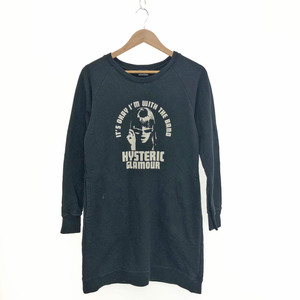 ◆HYSTERIC GLAMOUR ヒステリックグラマー 長袖ワンピース サイズ:F◆0153CO06 ブラック 綿 レディース スウェット ヒスガール