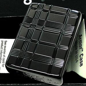 ZIPPO アーマー 限定100個生産 ジッポ ライター ダイアモンドクロス V刃彫刻 ブラックニッケル 重厚 両面加工 黒