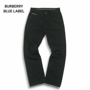 BURBERRY BLUE LABEL バーバリー ブルーレーベル 通年 ロゴ★ コットン ツイル ワーク パンツ Sz.S　メンズ 黒　A4B03948_8#R