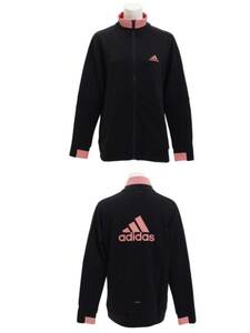 新品アディダスadidasTeam カラーブロック ジャージジャケット レディースS小学高学年中学高校7550円黒ピンクロゴ可愛い スポーツ