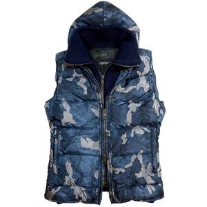 LEON掲載 定価15.4万 AKM LIMONTA CAMO BORDER SKI HOODED DOWN VEST Mサイズ リモンタカモナイロンレイヤードダウンベスト ジュンハシモト