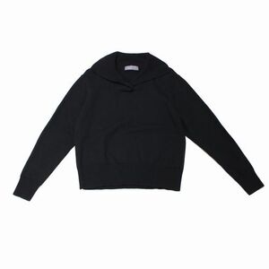 MARGARET HOWELL マーガレット ハウエル 24AW WASHED FINE MERINO セーラーカラーニット 2 ブラック