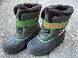 ◎SOREL ソレル◎キッズ スノーブーツ 雪遊びブーツ 暖かいボア◎サイズ18cm◎こどもアウトドア雪遊びキャンプ防水レインブーツ