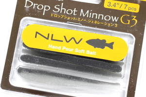 ★NISHINE LURE WORKS ニシネルアーワークス Drop Shot Minnow G3 ドロップショット・ミノー ジェネレーション3 3.4”#Smoke Shad★