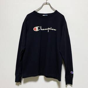 アメリカ古着　champion　チャンピオン　長袖　Tシャツ　ロンT　ロゴ　US古着　Sサイズ　クルーネック　【I1334】