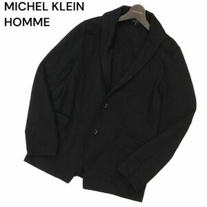 MICHEL KLEIN HOMME ミッシェルクラン オム 通年 ショールカラー★ スリム アンコン ジャケット Sz.48　メンズ 黒 日本製　C4T01997_3#O