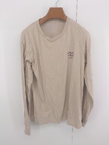 ◇ BILLABONG ビラボン ロゴ プリント 長袖 Tシャツ カットソー サイズM ベージュ ブラック メンズ P