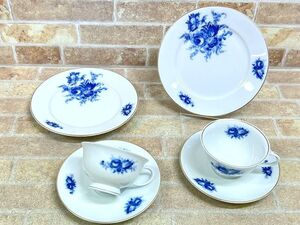 良品! Rosenthal/ローゼンタール クラシックローズ ペア カップ＆ソーサー＆プレート トリオセット 【2581y2】