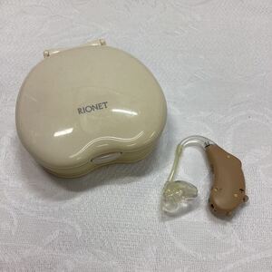 ◎RIONET リオネット リオネット補聴器 補聴器 リオン HB-18 耳かけ型補聴器 片耳 ケース付き 動作未確認 中古品 ベージュ 現状品