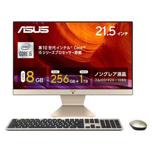 未使用 ASUS 21.5型一体型PC Core i5-10210U /8GB/SSD256GB+HDD1TB/Windows 11/V222FAK-I510210/キーボード＆マウス