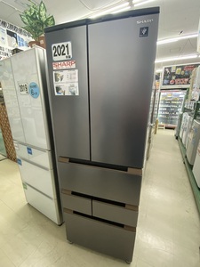 【中古品】21年製 シャープ 冷凍冷蔵庫 457L SJ-MF46H-H SHARP refrigerator ○YR-17577○