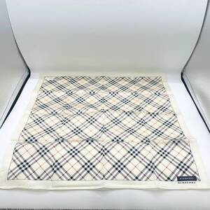 【シール付き未使用品】BURBERRY バーバリー ハンカチ バンダナ ライトベージュ系×ブラック×レッド ノバチェック エレガント コットン