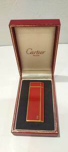 Cartier PLAQUE OR G ペンタゴン ライター 1C99416 ボルドーラッカー×ゴールド 着火未確認 箱有 66834