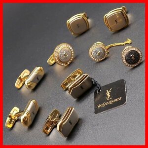 1円～ 正規品 サンローラン SAINT LAURENT YSL カフリンクス Cufflinks まとめ ラインストーン Rhinestone タグ Tag Authentic