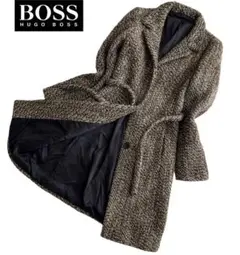 【レア】HUGO BOSS　ロングコート　チェスター　ツイード　ウール　36