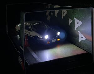 『レア』ホビージャパン 1/64　イニシャルD　AE86　電飾完成品