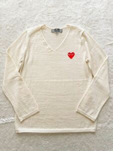 PLAY COMME des GARCONS sizeS カシミヤセーター オフホワイト cashmere 100% カシミア コムデギャルソン