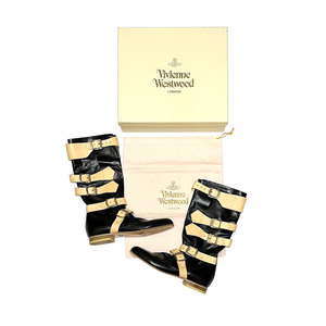 【送料無料】レア イングランド製 00s Vivienne Westwood パイレーツブーツ ブラック vintage パンク ロック